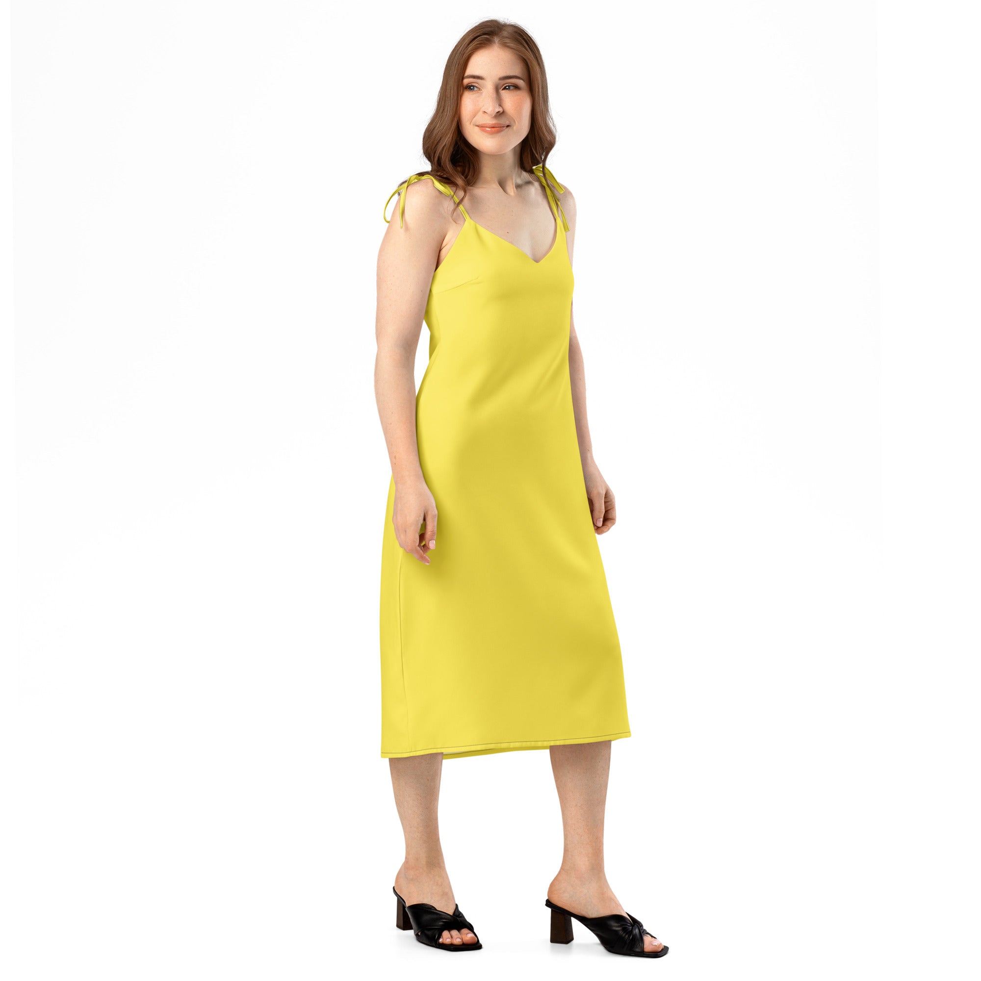 Paris Daisy Tie - Strap Midi Dress - ClotheNest