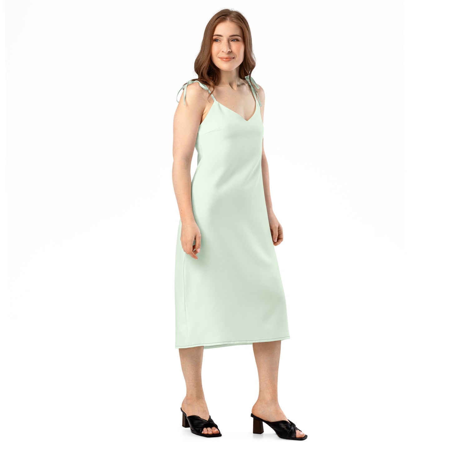 Honeydew Tie - Strap Midi Dress - ClotheNest