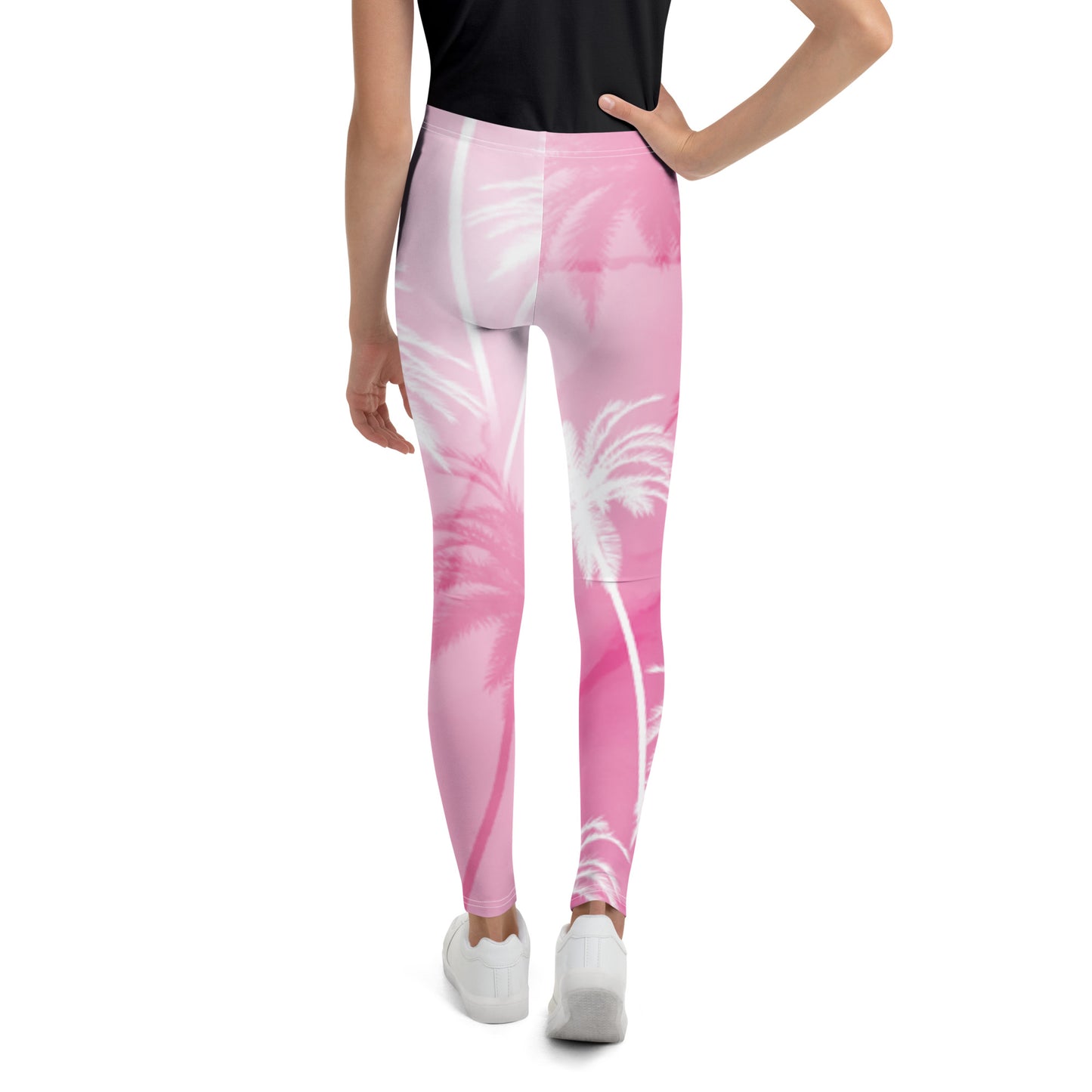 Youth Leggings - Pink PalmTree - ClotheNest