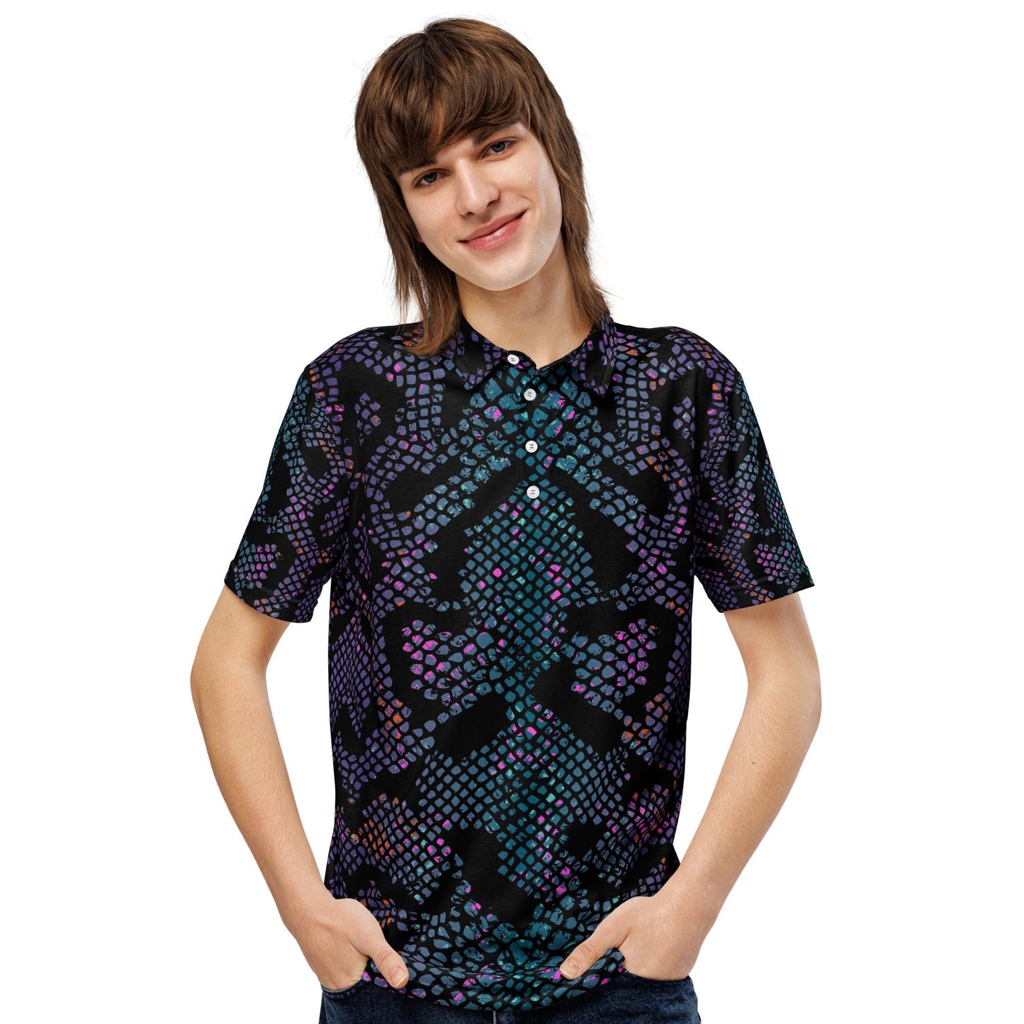Men’s Slim Fit Polo Snake Skin - ClotheNest