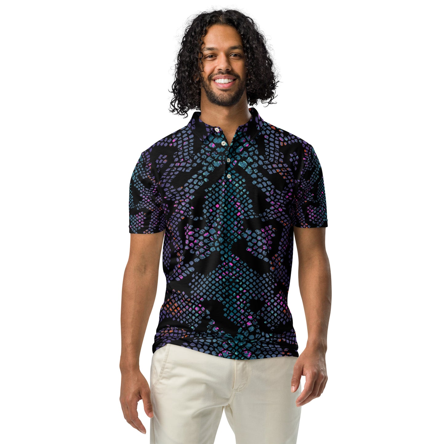Men’s Slim Fit Polo Snake Skin - ClotheNest
