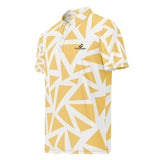 Men’s Slim Fit Polo Shirt Yellow Triangles Pattern - ClotheNest