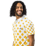 Men’s Slim Fit Polo Shirt White & Yellow - ClotheNest
