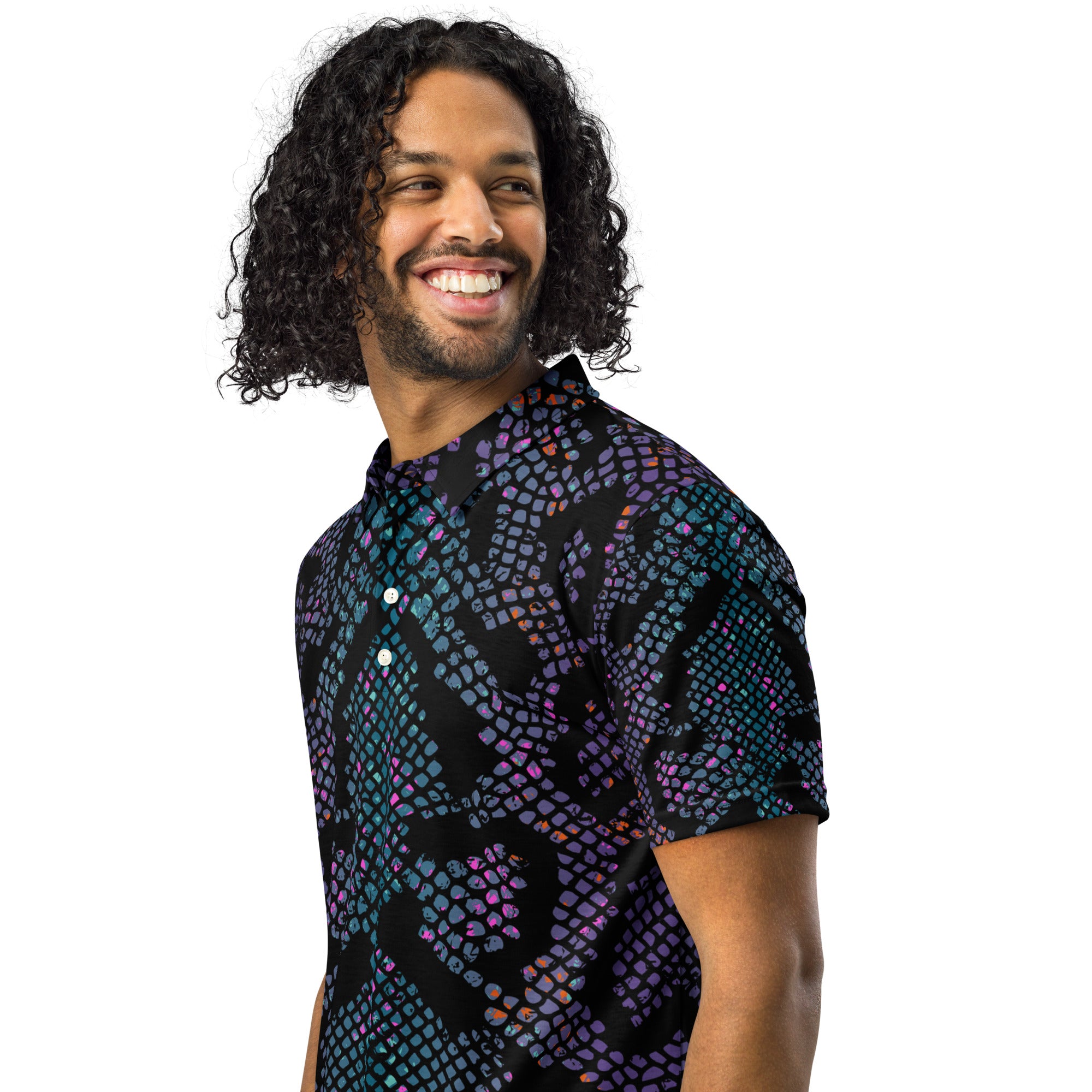 Men’s Slim Fit Polo Snake Skin - ClotheNest
