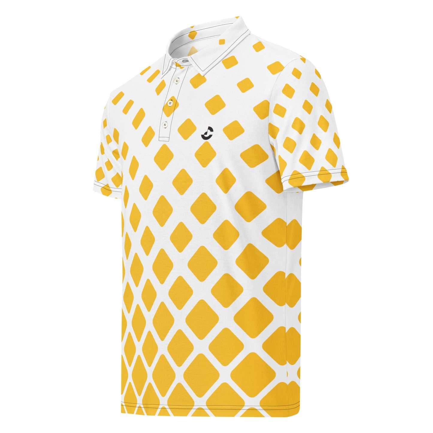 Men’s Slim Fit Polo Shirt White & Yellow - ClotheNest