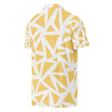 Men’s Slim Fit Polo Shirt Yellow Triangles Pattern - ClotheNest