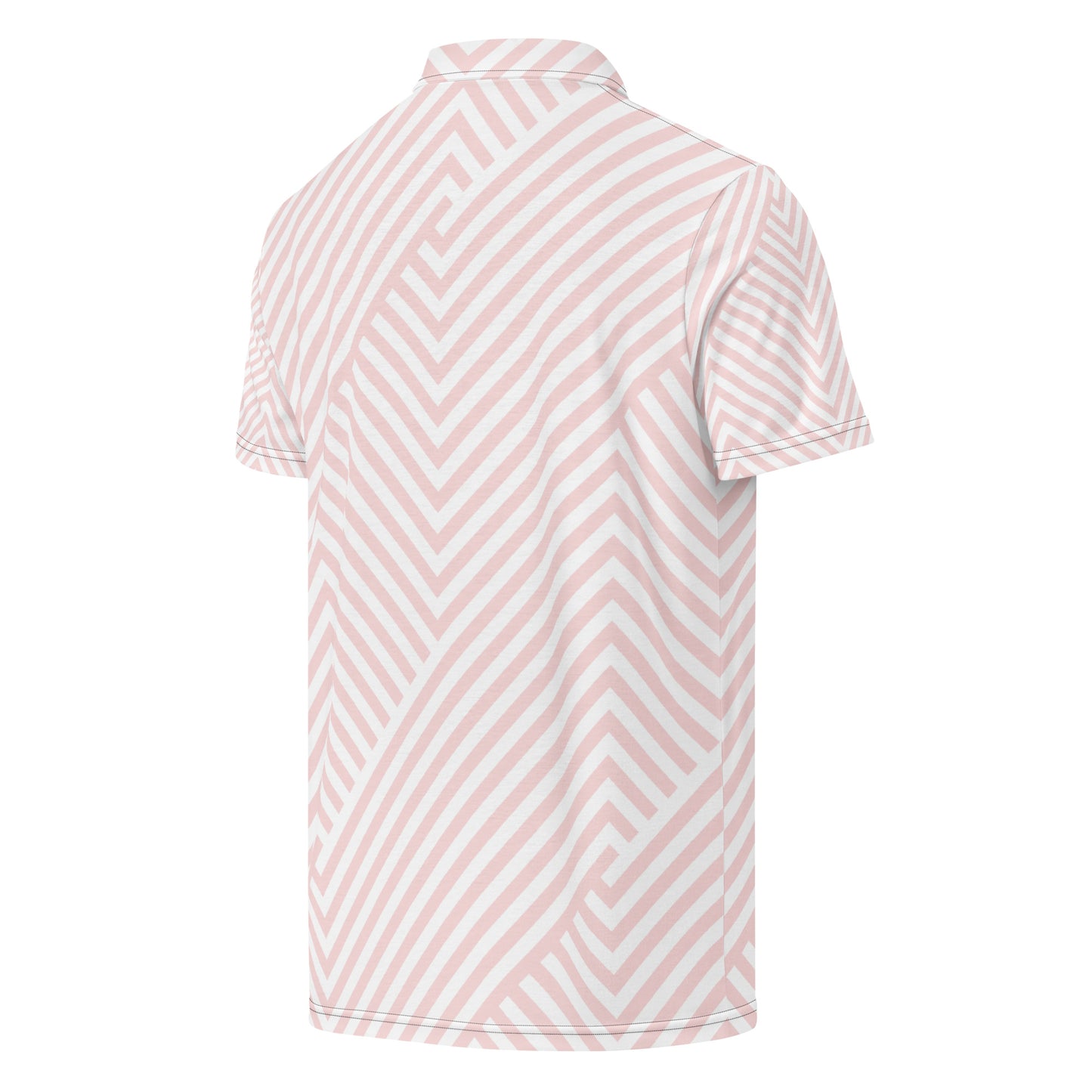 Men’s Slim Fit Polo Pink and White Striped - ClotheNest