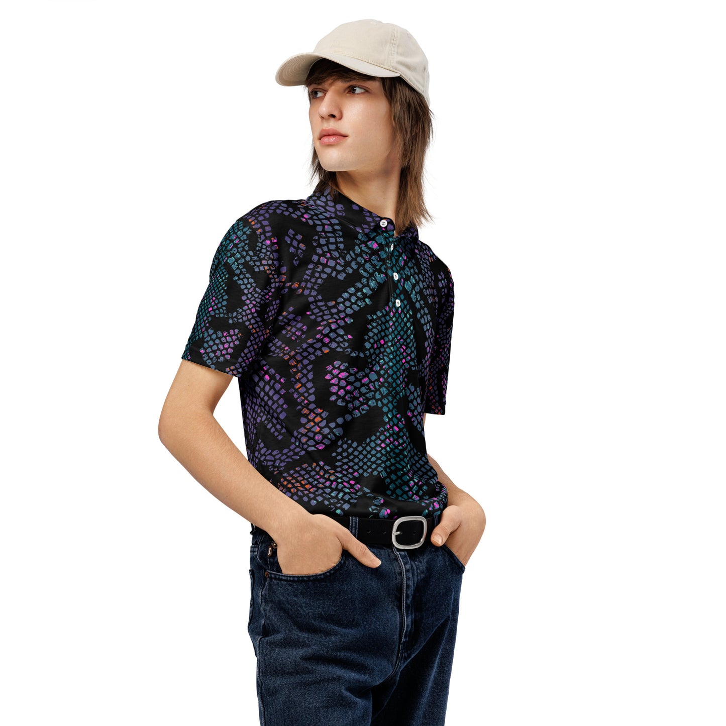 Men’s Slim Fit Polo Snake Skin - ClotheNest